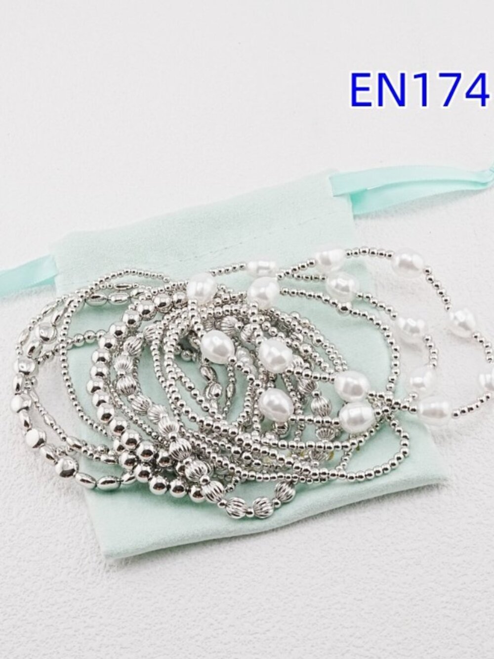 Enewton Fourteen-Piece White Gold Bracelet Set